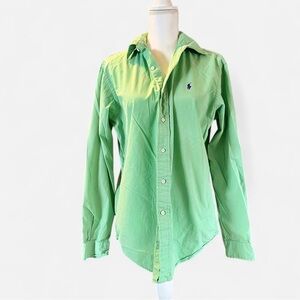 Ralph Lauren Classic Fit Button Down Shirt | Mint Green | Oversized Boyfriend |M